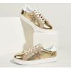 imageLUCKY STEP Fashion Star Glitter Sneakers  Sparkly Bling Shiny Bedazzled Wedding Bridal Shoes for WomenGold Pu