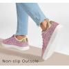 imageLUCKY STEP Fashion Star Glitter Sneakers  Sparkly Bling Shiny Bedazzled Wedding Bridal Shoes for WomenPink Glitter