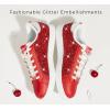 imageLUCKY STEP Fashion Star Glitter Sneakers  Sparkly Bling Shiny Bedazzled Wedding Bridal Shoes for WomenRed Glitter