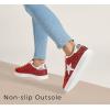 imageLUCKY STEP Fashion Star Glitter Sneakers  Sparkly Bling Shiny Bedazzled Wedding Bridal Shoes for WomenRed Glitter