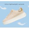 imageLUCKY STEP Platform Glitter Sneakers for Women Fashion Sparkly Bling Shiny Low Top Tennis Sneakers Faux Leather Casual Walking ShoesBeige