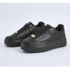 imageLUCKY STEP Platform Glitter Sneakers for Women Fashion Sparkly Bling Shiny Low Top Tennis Sneakers Faux Leather Casual Walking ShoesBlack