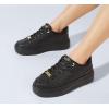 imageLUCKY STEP Platform Glitter Sneakers for Women Fashion Sparkly Bling Shiny Low Top Tennis Sneakers Faux Leather Casual Walking ShoesBlack