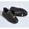 imageLUCKY STEP Platform Glitter Sneakers for Women Fashion Sparkly Bling Shiny Low Top Tennis Sneakers Faux Leather Casual Walking ShoesBlack