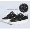 imageLUCKY STEP Platform Glitter Sneakers for Women Fashion Sparkly Bling Shiny Low Top Tennis Sneakers Faux Leather Casual Walking ShoesBlack Glitter