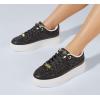 imageLUCKY STEP Platform Glitter Sneakers for Women Fashion Sparkly Bling Shiny Low Top Tennis Sneakers Faux Leather Casual Walking ShoesBlack Glitter