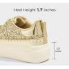 imageLUCKY STEP Platform Glitter Sneakers for Women Fashion Sparkly Bling Shiny Low Top Tennis Sneakers Faux Leather Casual Walking ShoesGold Glitter
