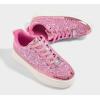 imageLUCKY STEP Platform Glitter Sneakers for Women Fashion Sparkly Bling Shiny Low Top Tennis Sneakers Faux Leather Casual Walking ShoesPink Glitter