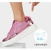 imageLUCKY STEP Platform Glitter Sneakers for Women Fashion Sparkly Bling Shiny Low Top Tennis Sneakers Faux Leather Casual Walking ShoesPink Glitter