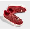 imageLUCKY STEP Platform Glitter Sneakers for Women Fashion Sparkly Bling Shiny Low Top Tennis Sneakers Faux Leather Casual Walking ShoesRed Glitter