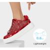 imageLUCKY STEP Platform Glitter Sneakers for Women Fashion Sparkly Bling Shiny Low Top Tennis Sneakers Faux Leather Casual Walking ShoesRed Glitter