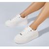 imageLUCKY STEP Platform Glitter Sneakers for Women Fashion Sparkly Bling Shiny Low Top Tennis Sneakers Faux Leather Casual Walking ShoesWhite