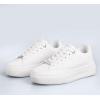 imageLUCKY STEP Platform Glitter Sneakers for Women Fashion Sparkly Bling Shiny Low Top Tennis Sneakers Faux Leather Casual Walking ShoesWhite