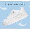 imageLUCKY STEP Platform Glitter Sneakers for Women Fashion Sparkly Bling Shiny Low Top Tennis Sneakers Faux Leather Casual Walking ShoesWhite