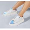 imageLUCKY STEP Platform Glitter Sneakers for Women Fashion Sparkly Bling Shiny Low Top Tennis Sneakers Faux Leather Casual Walking ShoesWhite Glitter