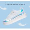 imageLUCKY STEP Platform Glitter Sneakers for Women Fashion Sparkly Bling Shiny Low Top Tennis Sneakers Faux Leather Casual Walking ShoesWhite Glitter