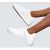 imageLUCKY STEP Women Fashion Sparkle Rhinestone Sneakers White Leather Low Top Tennis Shoes Lace Up Casual Comfortable Walking ShoeAll White