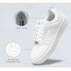 imageLUCKY STEP Women Fashion Sparkle Rhinestone Sneakers White Leather Low Top Tennis Shoes Lace Up Casual Comfortable Walking ShoeAll White
