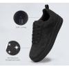 imageLUCKY STEP Women Fashion Sparkle Rhinestone Sneakers White Leather Low Top Tennis Shoes Lace Up Casual Comfortable Walking ShoeBlack Rhinestone