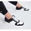 imageLUCKY STEP Women Fashion Sparkle Rhinestone Sneakers White Leather Low Top Tennis Shoes Lace Up Casual Comfortable Walking ShoeBlackWhite