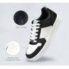 imageLUCKY STEP Women Fashion Sparkle Rhinestone Sneakers White Leather Low Top Tennis Shoes Lace Up Casual Comfortable Walking ShoeBlackWhite