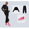 imageLUCKY STEP Women Fashion Sparkle Rhinestone Sneakers White Leather Low Top Tennis Shoes Lace Up Casual Comfortable Walking ShoeFuchsia Rhinestone