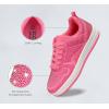 imageLUCKY STEP Women Fashion Sparkle Rhinestone Sneakers White Leather Low Top Tennis Shoes Lace Up Casual Comfortable Walking ShoeFuchsia Rhinestone