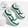 imageLUCKY STEP Women Fashion Sparkle Rhinestone Sneakers White Leather Low Top Tennis Shoes Lace Up Casual Comfortable Walking ShoeGreenWhite