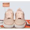 imageLUCKY STEP Women Fashion Sparkle Rhinestone Sneakers White Leather Low Top Tennis Shoes Lace Up Casual Comfortable Walking ShoeNude Rhinestone