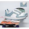 imageLUCKY STEP Women Fashion Sparkle Rhinestone Sneakers White Leather Low Top Tennis Shoes Lace Up Casual Comfortable Walking ShoeWhiteDenim Blue