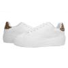 imageLUCKY STEP Women Rivet Stud Platform Sneakers  White Tennis Snake Leopard Student Low Top Casual Shoes