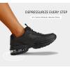 imageLUCKY STEP Womens Air Cushion Fashion Sneakers Platform Casual Walking Resistant Tennis Shoes Hologram Leather Comfortable Travel SneakersAll Black