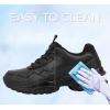 imageLUCKY STEP Womens Air Cushion Fashion Sneakers Platform Casual Walking Resistant Tennis Shoes Hologram Leather Comfortable Travel SneakersAll Black