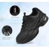 imageLUCKY STEP Womens Air Cushion Fashion Sneakers Platform Casual Walking Resistant Tennis Shoes Hologram Leather Comfortable Travel SneakersAll Black