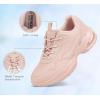 imageLUCKY STEP Womens Air Cushion Fashion Sneakers Platform Casual Walking Resistant Tennis Shoes Hologram Leather Comfortable Travel SneakersNude
