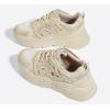 imageLUCKY STEP Womens Chunky Rhinestone Fashion Sneakers  Sparkly Platform Thick Dad Rave Mesh Walking ShoesBeige Rhinestone