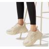 imageLUCKY STEP Womens Chunky Rhinestone Fashion Sneakers  Sparkly Platform Thick Dad Rave Mesh Walking ShoesBeige Rhinestone