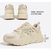 imageLUCKY STEP Womens Chunky Rhinestone Fashion Sneakers  Sparkly Platform Thick Dad Rave Mesh Walking ShoesBeige Rhinestone