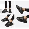 imageLUCKY STEP Womens Chunky Rhinestone Fashion Sneakers  Sparkly Platform Thick Dad Rave Mesh Walking ShoesBlack Rhinestone