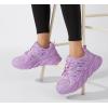 imageLUCKY STEP Womens Chunky Rhinestone Fashion Sneakers  Sparkly Platform Thick Dad Rave Mesh Walking ShoesPurple Rhinestone