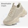 imageLUCKY STEP Womens Chunky Rhinestone Sneaker Sparkly Bling Bedazzled Mesh Slip on Elastic Sock Glitter Shiny Rave Walking ShoesBeige Rhinestone