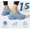 imageLUCKY STEP Womens Chunky Rhinestone Sneaker Sparkly Bling Bedazzled Mesh Slip on Elastic Sock Glitter Shiny Rave Walking ShoesBlue Rhinestone