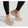 imageLUCKY STEP Womens Chunky Rhinestone Sneaker Sparkly Bling Bedazzled Mesh Slip on Elastic Sock Glitter Shiny Rave Walking ShoesNude Rhinestone