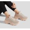 imageLUCKY STEP Womens Chunky Rhinestone Sneaker Sparkly Bling Bedazzled Mesh Slip on Elastic Sock Glitter Shiny Rave Walking ShoesNude Rhinestone