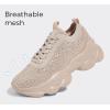 imageLUCKY STEP Womens Chunky Rhinestone Sneaker Sparkly Bling Bedazzled Mesh Slip on Elastic Sock Glitter Shiny Rave Walking ShoesNude Rhinestone