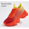 imageLUCKY STEP Womens Chunky Rhinestone Sneaker Sparkly Bling Bedazzled Mesh Slip on Elastic Sock Glitter Shiny Rave Walking ShoesOrange Rhinestone