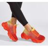 imageLUCKY STEP Womens Chunky Rhinestone Sneaker Sparkly Bling Bedazzled Mesh Slip on Elastic Sock Glitter Shiny Rave Walking ShoesOrange Rhinestone