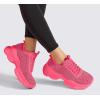 imageLUCKY STEP Womens Chunky Rhinestone Sneaker Sparkly Bling Bedazzled Mesh Slip on Elastic Sock Glitter Shiny Rave Walking ShoesPink Rhinestone