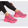 imageLUCKY STEP Womens Chunky Rhinestone Sneaker Sparkly Bling Bedazzled Mesh Slip on Elastic Sock Glitter Shiny Rave Walking ShoesPink Rhinestone