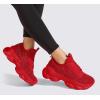 imageLUCKY STEP Womens Chunky Rhinestone Sneaker Sparkly Bling Bedazzled Mesh Slip on Elastic Sock Glitter Shiny Rave Walking ShoesRed Rhinestone